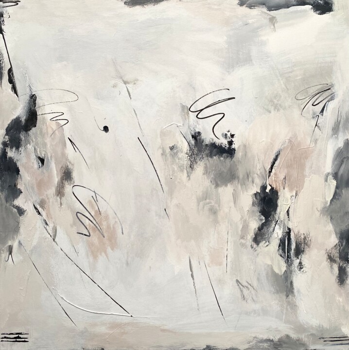 Painting titled "Lightness (Veil of…" by Andreea Zecheru, Original Artwork, Acrylic Mounted on Wood Stretcher frame