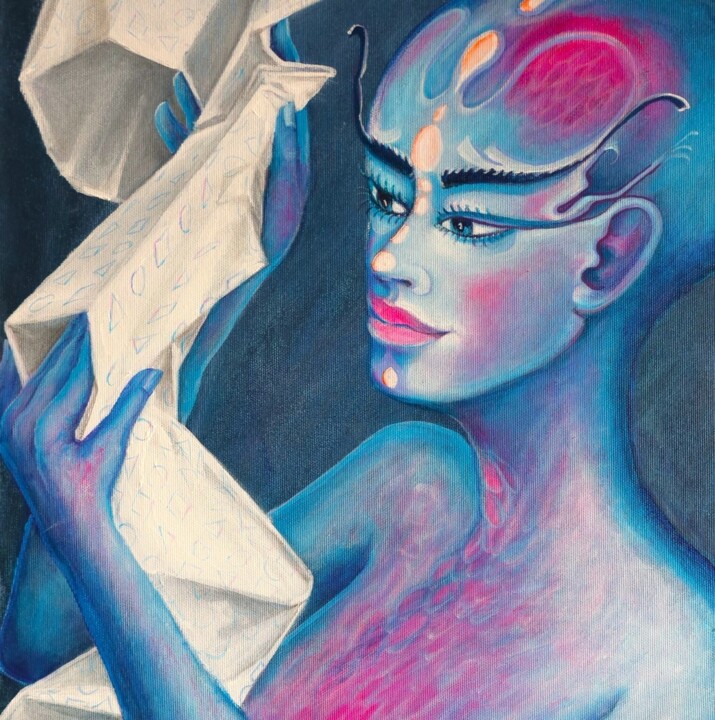 La lecture du Manuscrit infini Tablo, 47,2x15,8 in