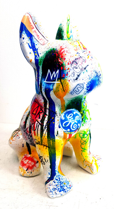 Sculpture Bulldog Basquiat Warhol Pop Art Street Art Unique 雕塑, 9.5x6.9 in