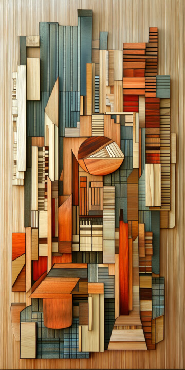 A Geometric Cityscape with Depth and Movement Digital Arts