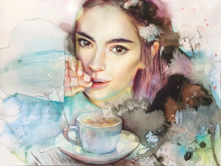 Coffee 绘画, 11.8x15.8 in