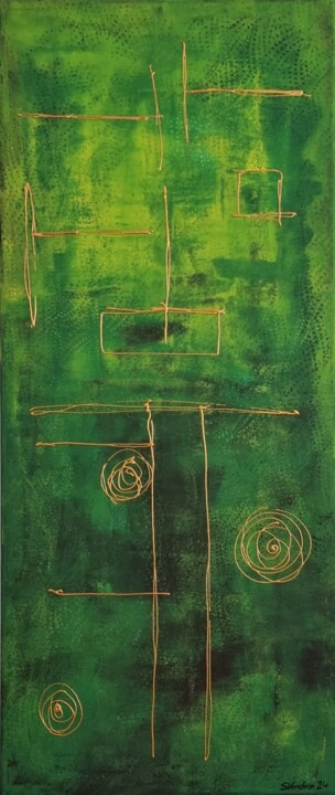 Ζωγραφική με τίτλο "The Window" από Sigrid Vondran, Αυθεντικά έργα τέχνης, Ακρυλικό Τοποθετήθηκε στο Ξύλινο φορείο σκελετό