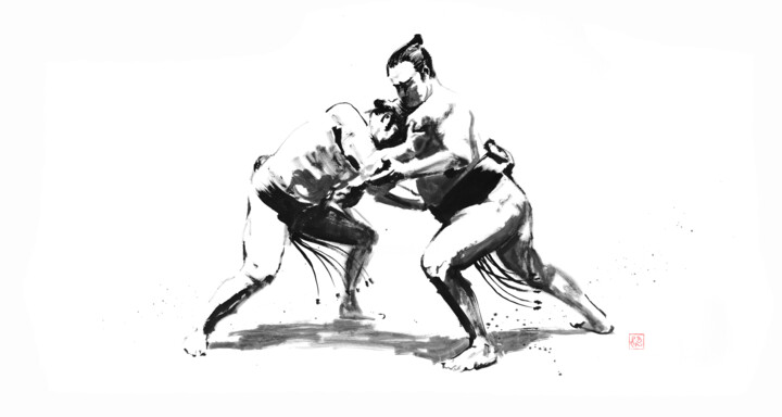 sumo (sur toile) 绘画, 31.5x59.1 in