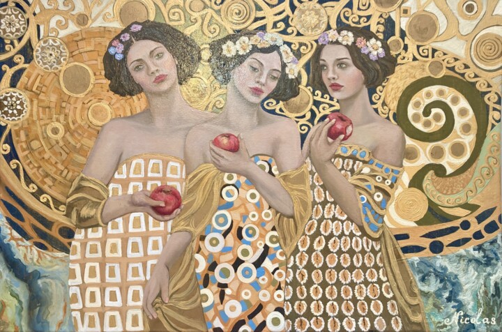 Eve and forbidden fruit 绘画, 23.6x35.4 in
