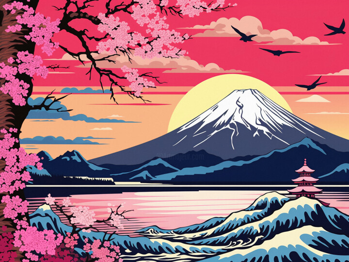 Fujisan 绘画, 23.6x31.5 in