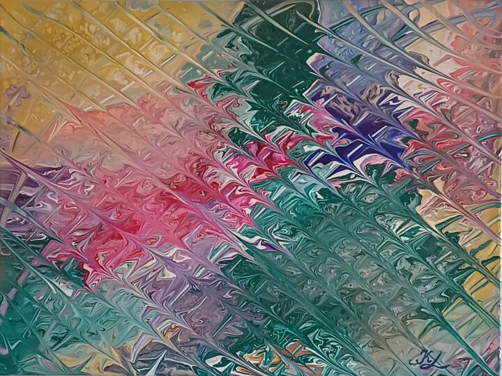 Graceful Serenity – Elegant Abstract Acrylic Painting Pittura, 23,6x17,7 in