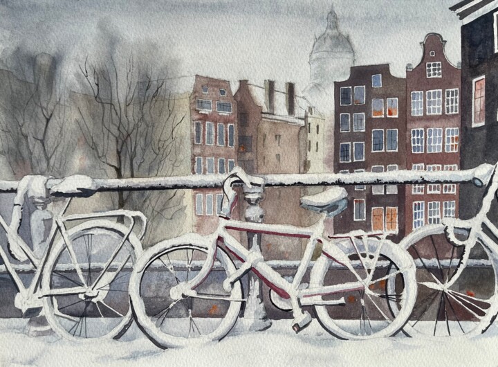 Winter in Amsterdam Tablo, 9,1x12,2 in