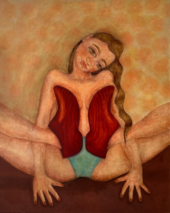 The Tale of Red Shoes 绘画, 33.1x26.8 in