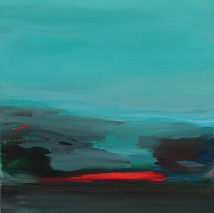 绘画 标题为“Evening glow” 由Ute Laum, 原创艺术品, 丙烯 安装在木质担架架上