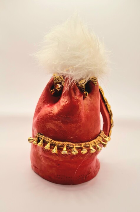 Santa Claus clay rucksack 雕塑, 7.9x5.1 in