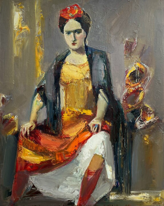 Frida Kahlo Portrait 绘画, 19.7x15.8 in