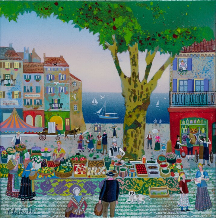 Peinture intitulée "BORD DE MER  format…" par Bernard Ambielle, Œuvre d'art originale, Huile