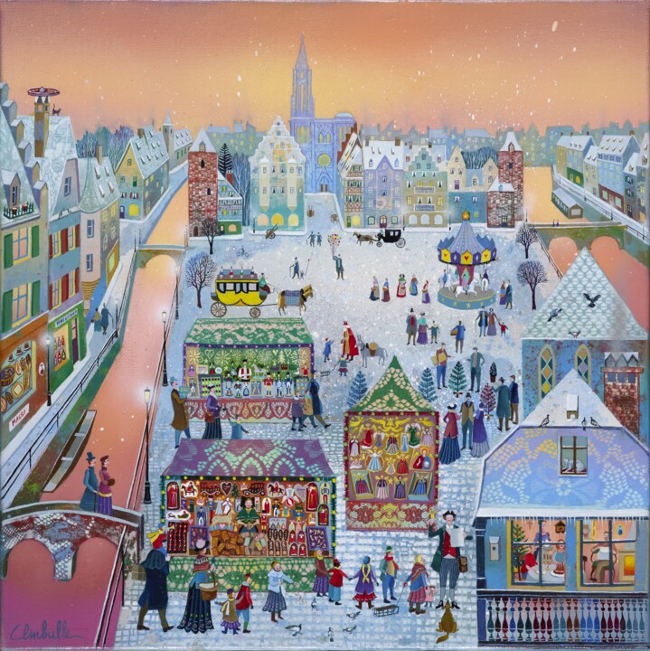 Peinture intitulée "DOUCEUR de FÊTE" par Bernard Ambielle, Œuvre d'art originale, Huile