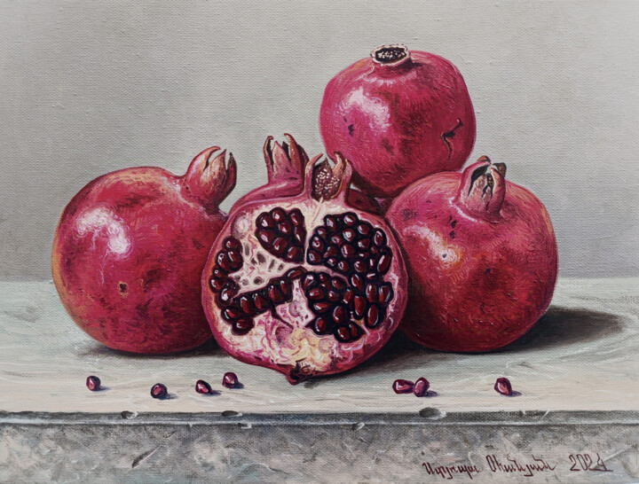 Pomegranate Treasure 绘画, 11.8x15.8 in