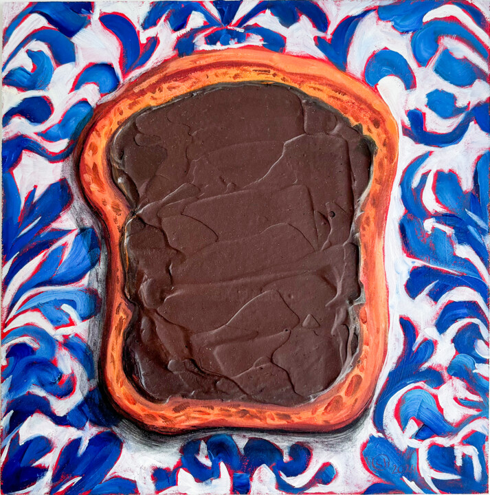 Pintura titulada "3D Textured Toast A…" por Oksana Shevchenko, Obra de arte original, Oleo