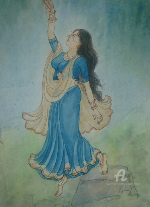 Painting titled "Woman" by Suddha Sama, Original Artwork, Watercolor