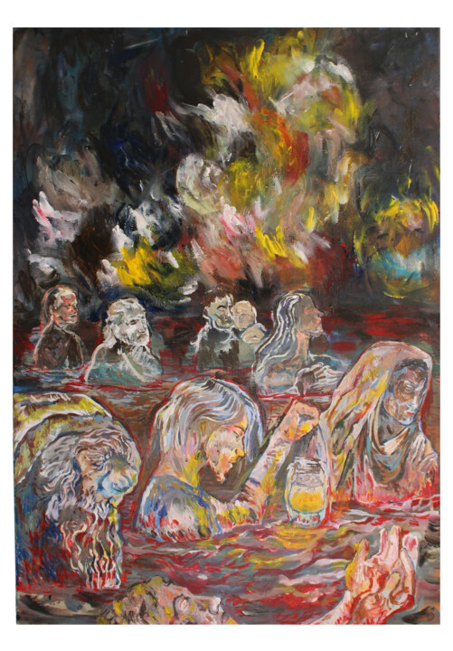 HABLANDO CON DIOS 绘画, 27.6x19.7 in
