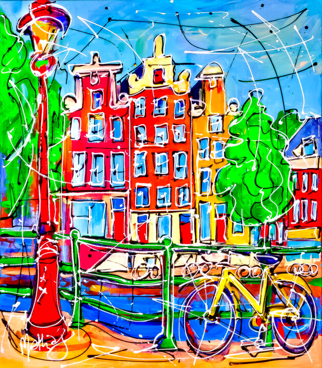 Bike of Amsterdam II 绘画, 31.5x27.6 in