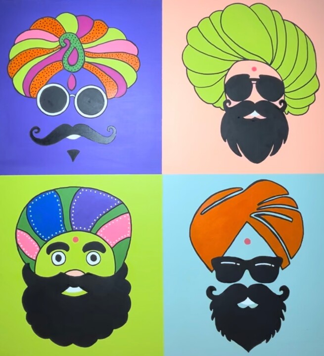 Peinture intitulée "Hintman" par Burcu Assar, Œuvre d'art originale, Acrylique