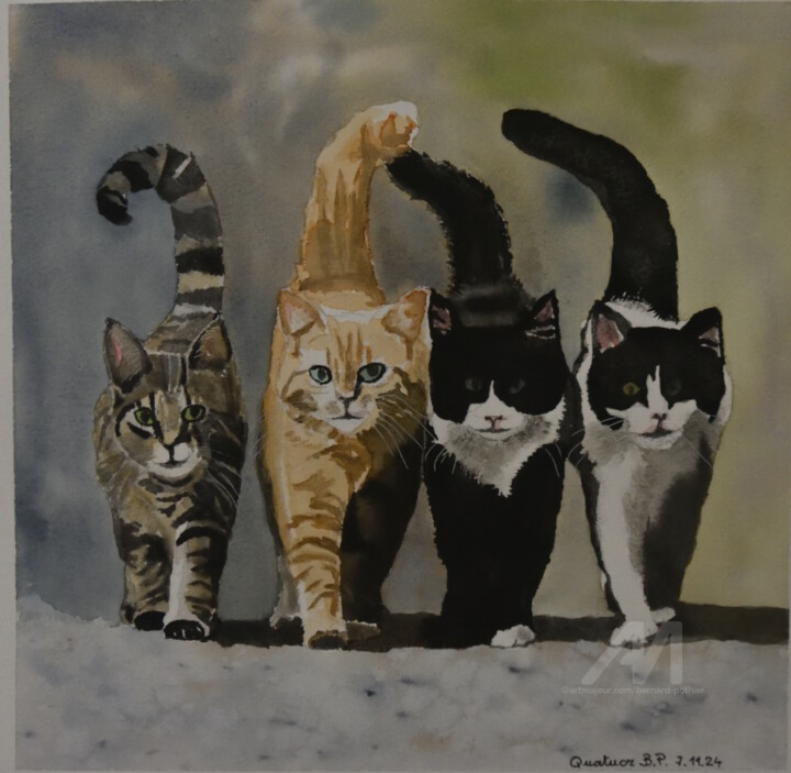 Quatuor des Douits 绘画, 14.2x18.9 in