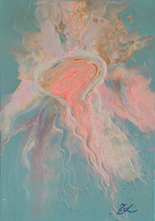 Medusa- Mystical Abstract Art Painting 35 x 50 cm Wall Decor Pintura, 19,7x13,8 in