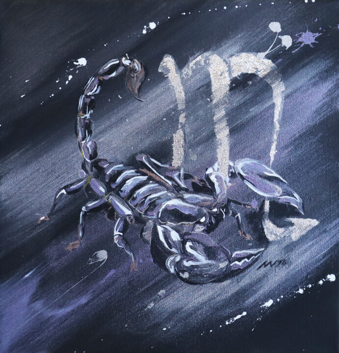 Painting titled "Skorpion - Sternzei…" by Manuela Winteler, Original Artwork, Acrylic