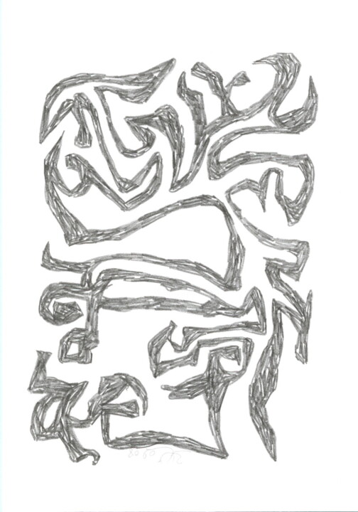 Dessin intitulée "Dessein? 2008-39 (3…" par Rémy Verneuil, Œuvre d'art originale, Crayon