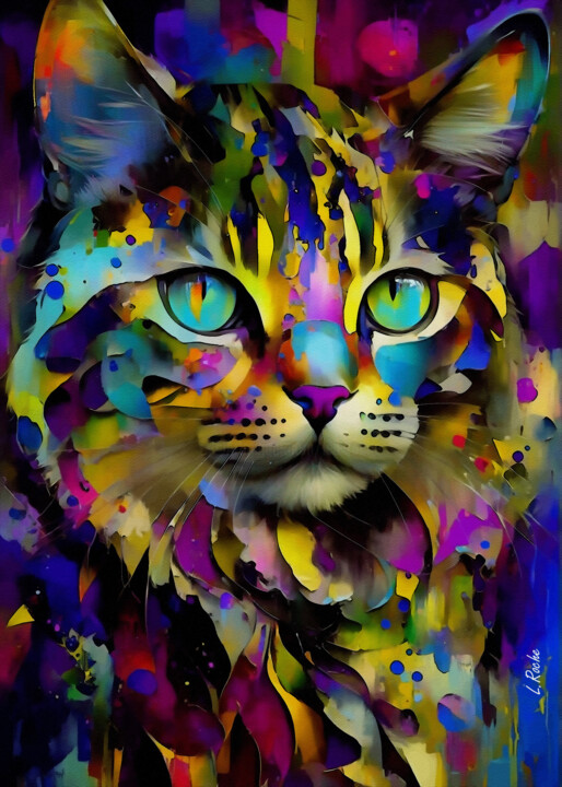 El gato del pintor 绘画, 27.6x19.7 in