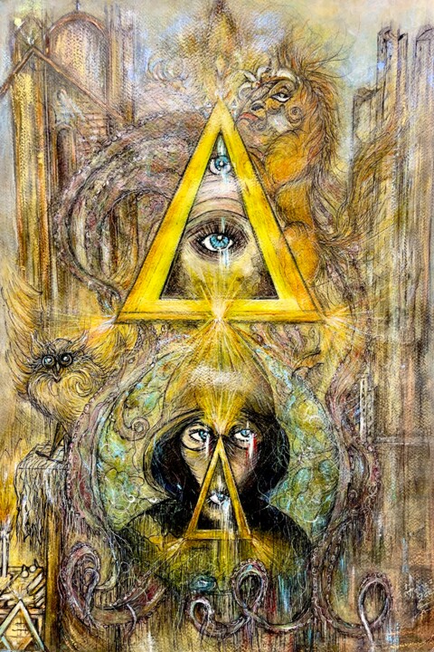 Illuminati 绘画, 27.6x21.7 in