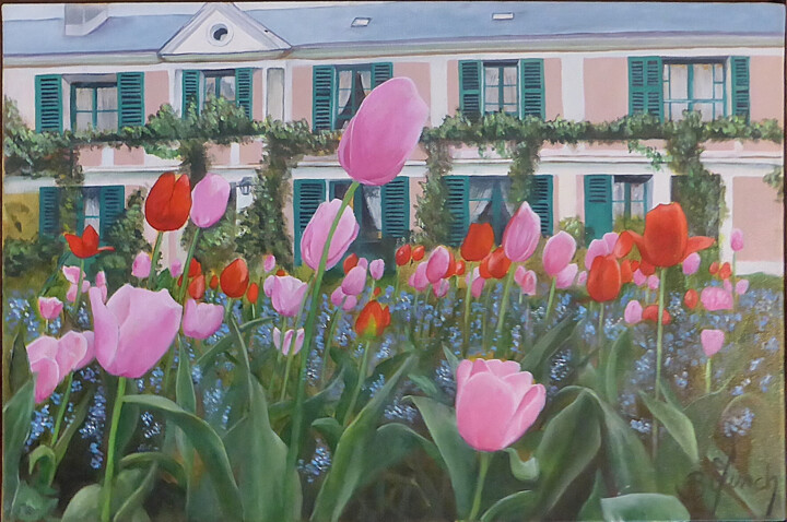 Jardin de Giverny 绘画, 15.8x23.6 in
