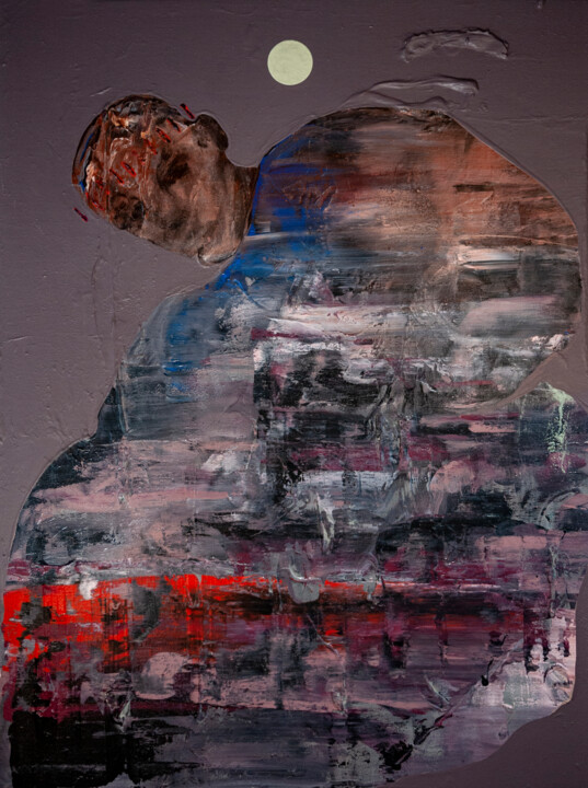 Painting titled ""the place I left b…" by Marc E. Des Rosiers, Original Artwork, Acrylic Mounted on Wood Stretcher frame