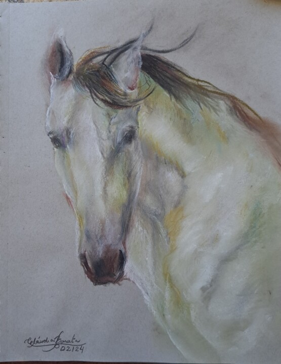 Um cavalo 绘画, 11.8x9.1 in