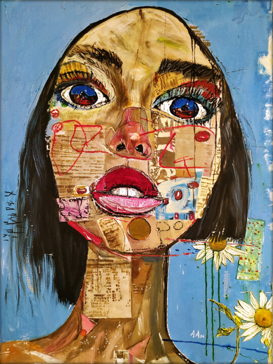 Ochenyatky (Sweet Eyes) 绘画, 23.6x17.7 in
