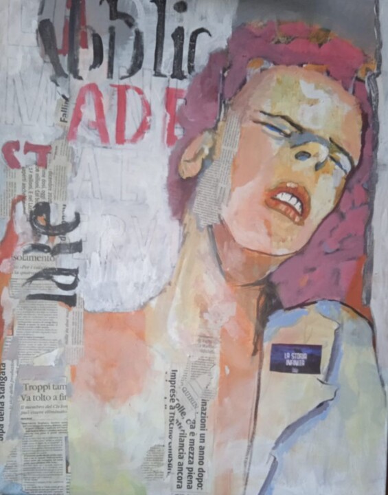 Peinture intitulée "La storia infinita" par Luciana Mayer, Œuvre d'art originale, Collages Monté sur Châssis en bois