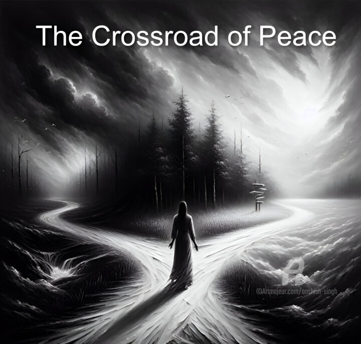 数字艺术 标题为“The Crossroad of Pe…” 由Aashish Singh, 原创艺术品, AI生成的图像