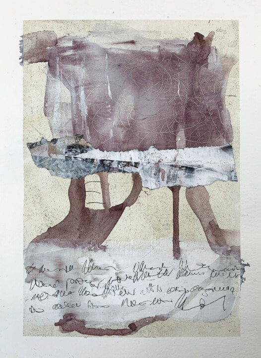 Painting titled "Baumhaus in den Wol…" by Claudia König (koenigsfigurine), Original Artwork, Watercolor