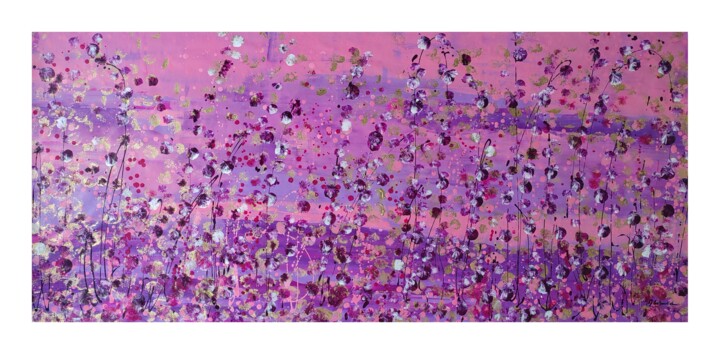 Le jardin de roses poétiques Painting, 27.6x61.8 in