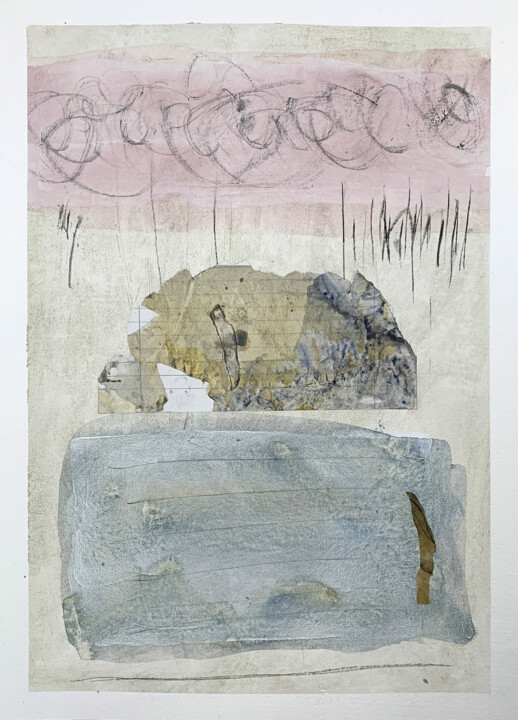 Painting titled "Mein rosa Traum am…" by Claudia König (koenigsfigurine), Original Artwork, Watercolor