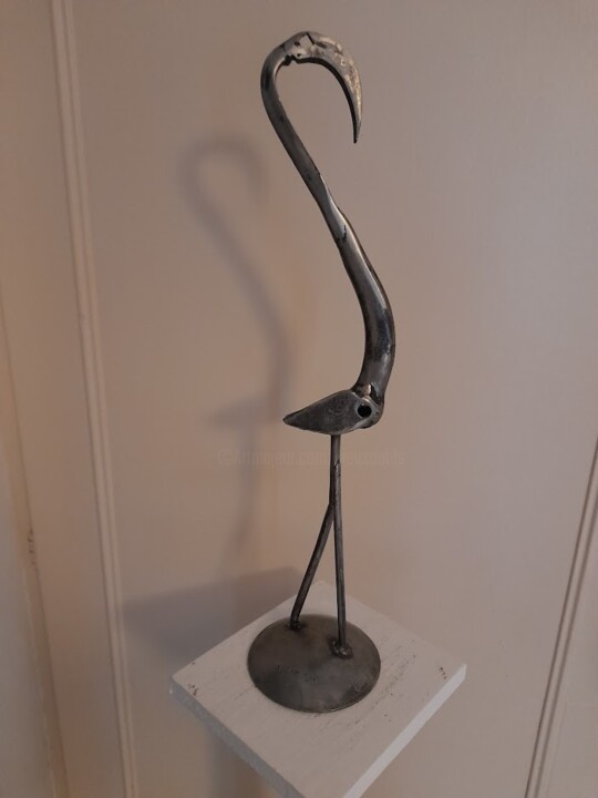 Sculpture intitulée "FLAMAND ROSE DE CAM…" par Gerard Lami, Œuvre d'art originale, Métaux