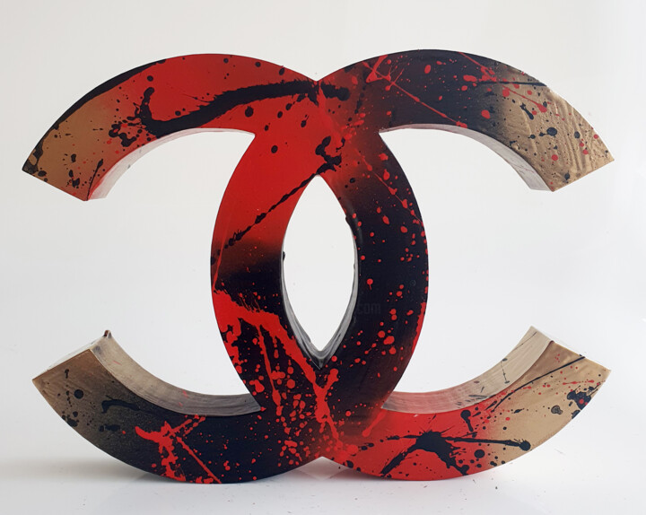 SPACO Chanel Gold, 2024 Sculpture pop street art 雕塑, 7.9x9.8 in