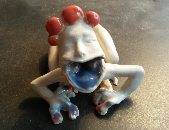 FEMME GRENOUILLE 雕塑, 2.8x3.2 in