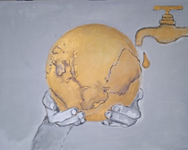 Peinture intitulée "la sete" par Luciana Mayer, Œuvre d'art originale, Acrylique Monté sur Panneau de bois