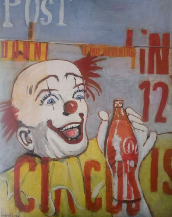 Peinture intitulée "clow" par Luciana Mayer, Œuvre d'art originale, Collages