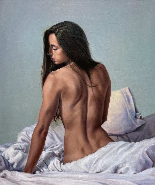 Marta nº3. Serie azul 绘画, 25.6x21.3 in