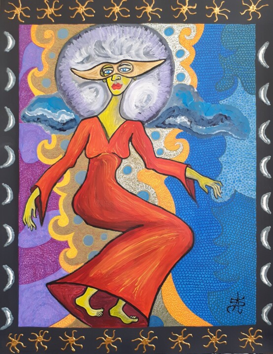 Dans un Halo de lune 绘画, 25.6x19.7 in