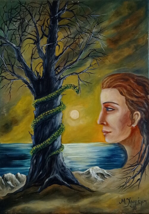 The tree of Paradise 绘画, 27.6x19.7 in