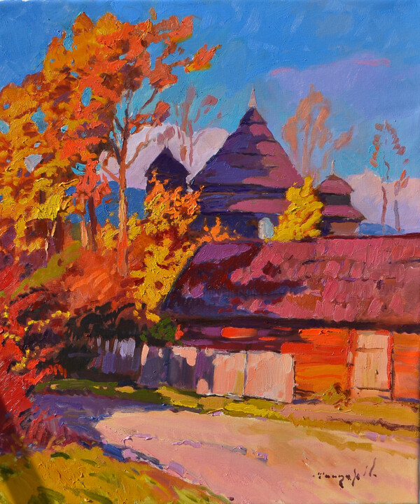 Uzhok Church Schilderij, 27,6x23,6 in