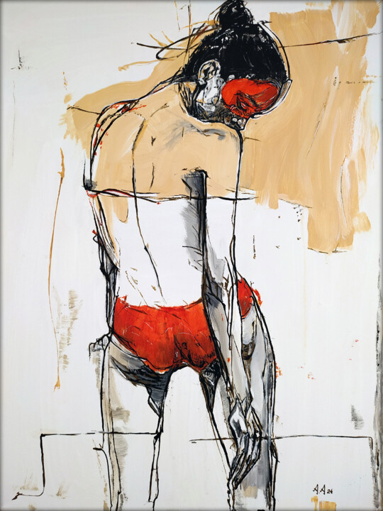 Echoes of Red 绘画, 23.6x17.7 in