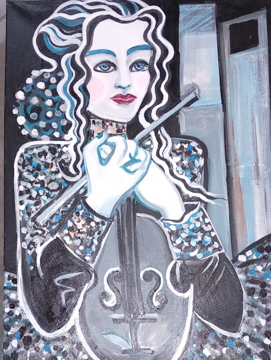 Opera ou la violoniste 绘画, 31.5x23.6 in
