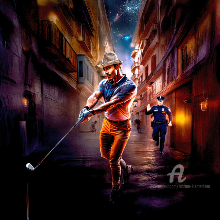STREET GOLF IN GIBRALTAR 数字艺术